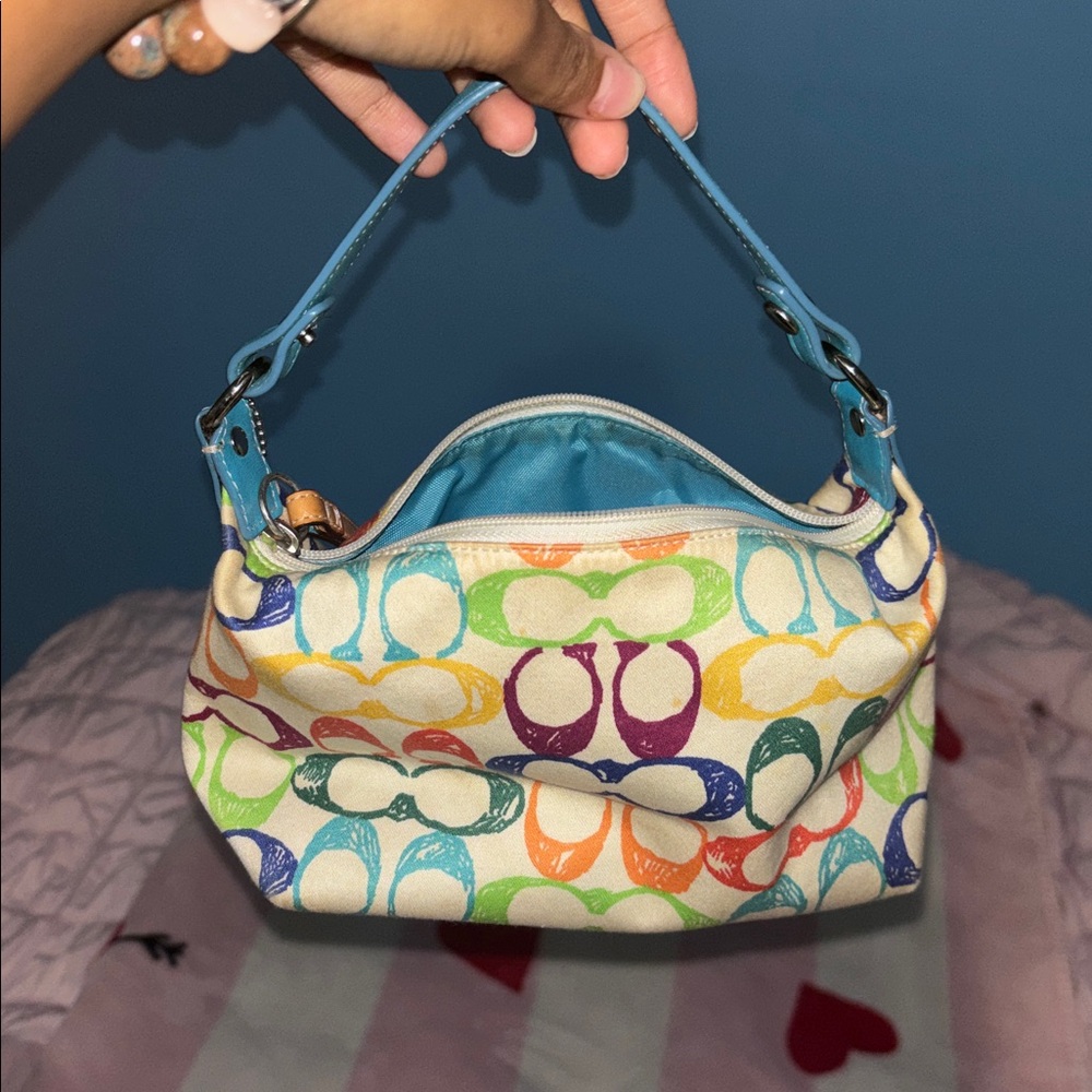 Colorful Patterned Coach Purse - Picture 7 of 7